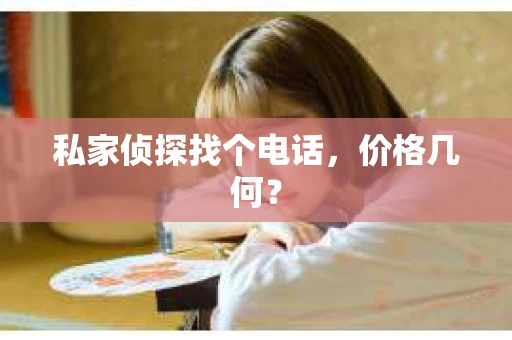 私家侦探找个电话，价格几何？