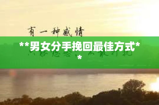 **男女分手挽回最佳方式**