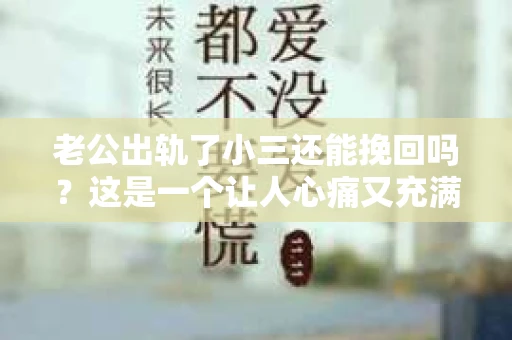 老公出轨了小三还能挽回吗？这是一个让人心痛又充满疑惑的问题。在这个问题上，我作为一名专业律师，将从法律、情感和实际操作的角度，为大家分析一下这个问题。