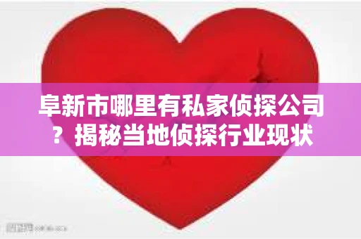 阜新市哪里有私家侦探公司？揭秘当地侦探行业现状